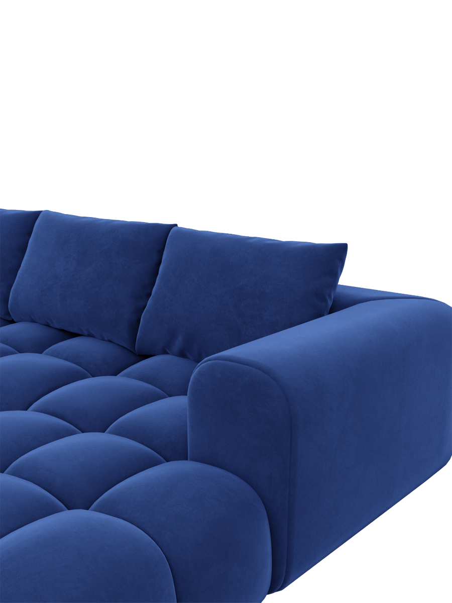 
4-Sitzer Design Ecksofas „Velina“ mit Samtbezug - Samtbezug Königsblau / Eckteil links