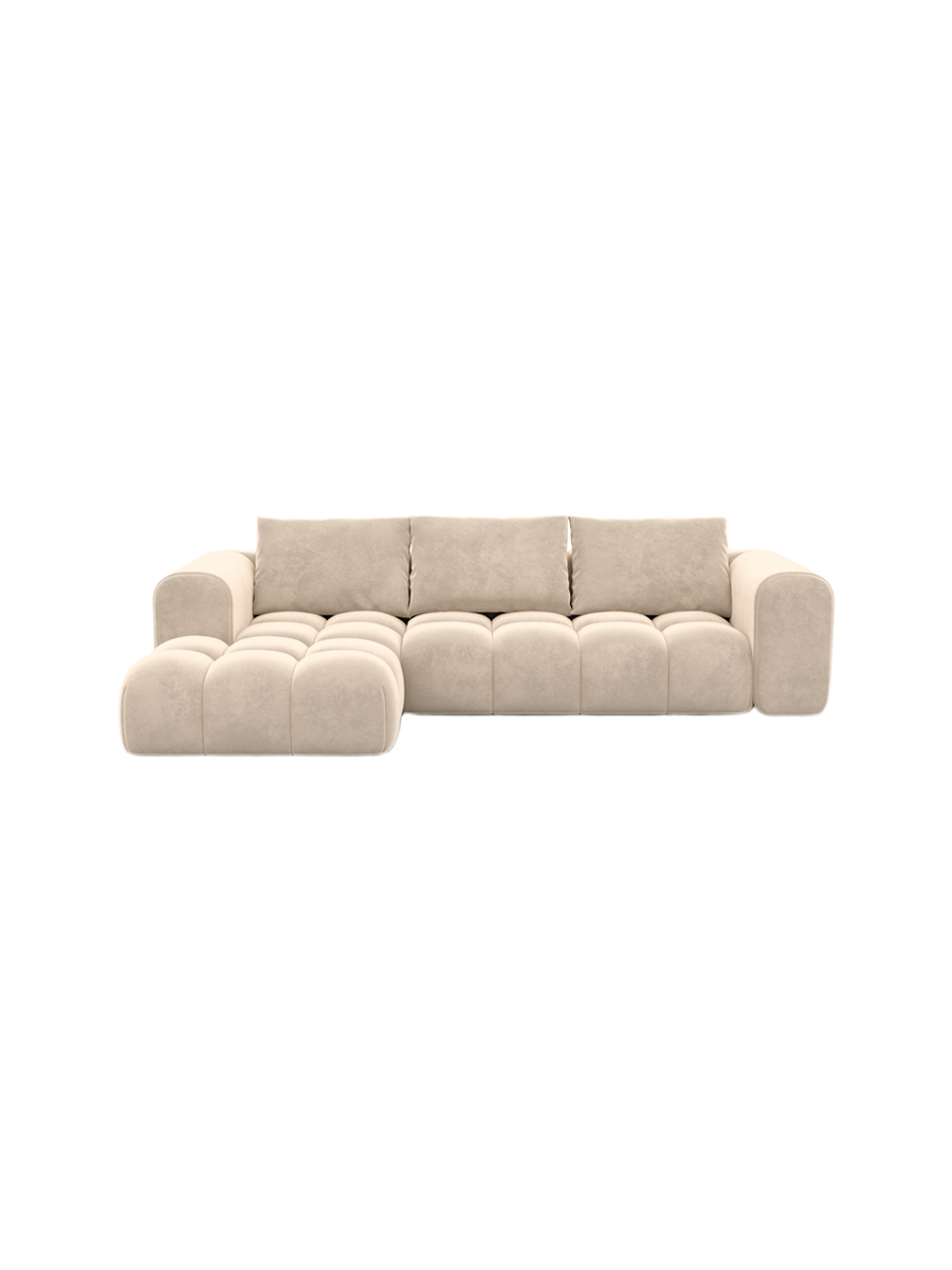
4-Sitzer Design Ecksofas „Velina“ mit Samtbezug - Samtbezug Königsblau / Eckteil links