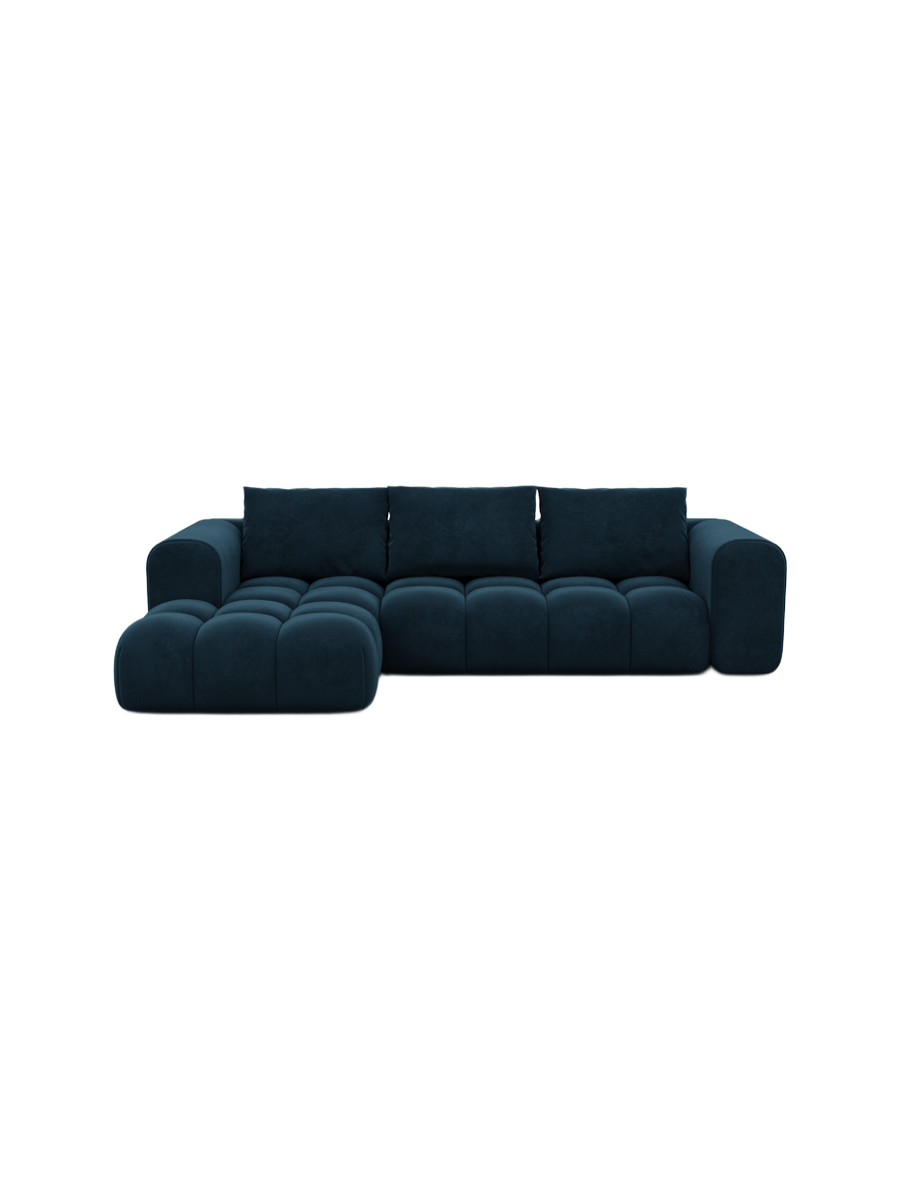 
4-Sitzer Design Ecksofas „Velina“ mit Samtbezug - Samtbezug Königsblau / Eckteil links