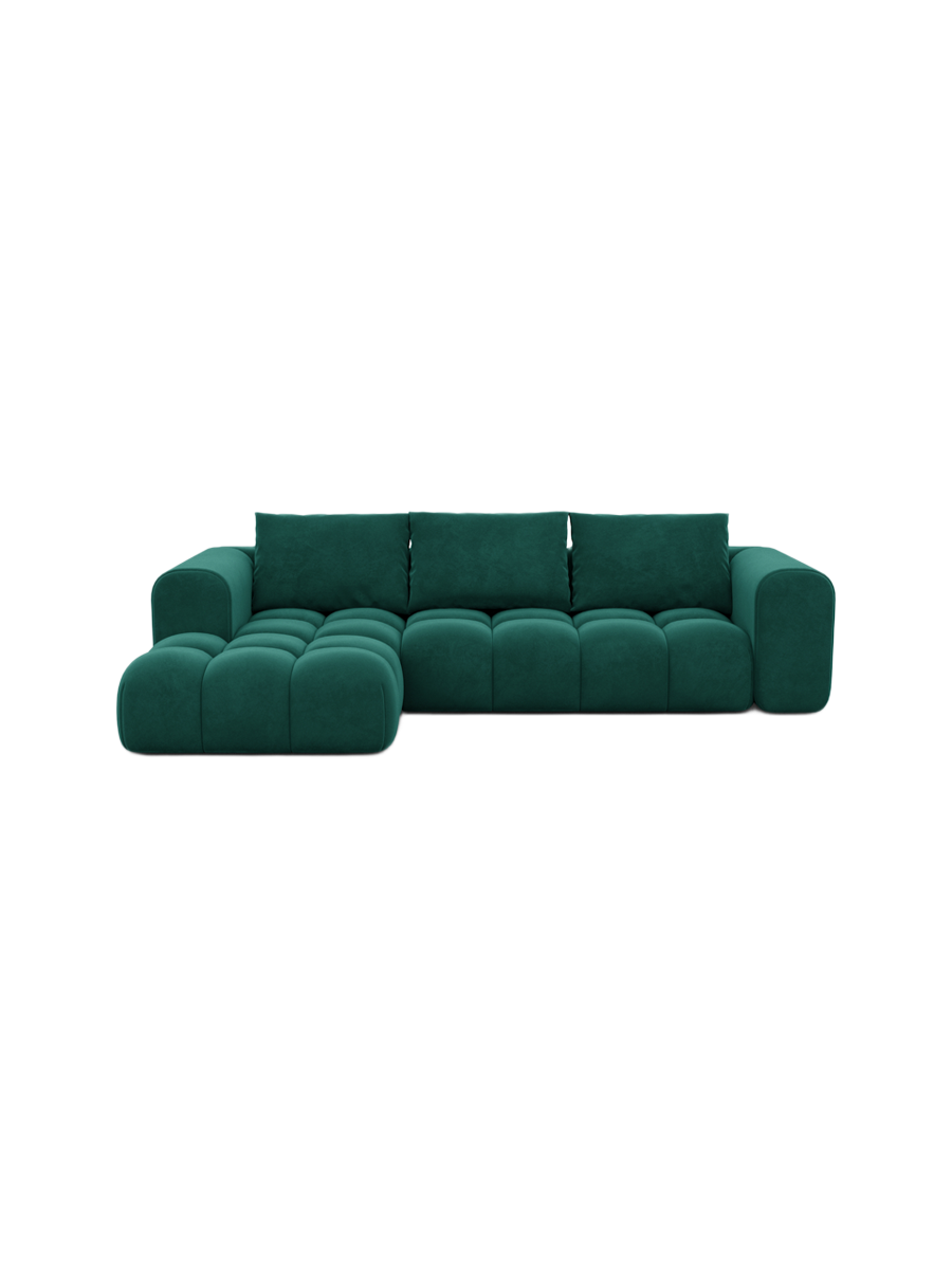 
4-Sitzer Design Ecksofas „Velina“ mit Samtbezug - Samtbezug Königsblau / Eckteil links