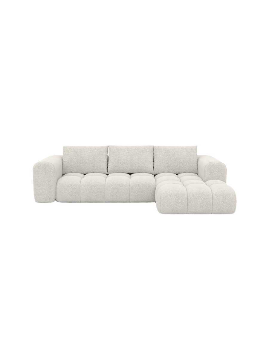
4-Sitzer Design Ecksofa „Velina“ mit Bouclé-Bezug - Bouclé Graphit / Eckteil links