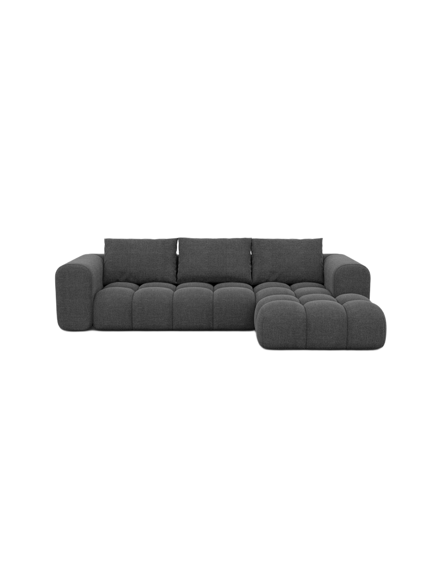 
4-Sitzer Design Ecksofa „Velina“ mit Strukturstoff-Bezug - Strukturstoff Anthrazit / Eckteil links