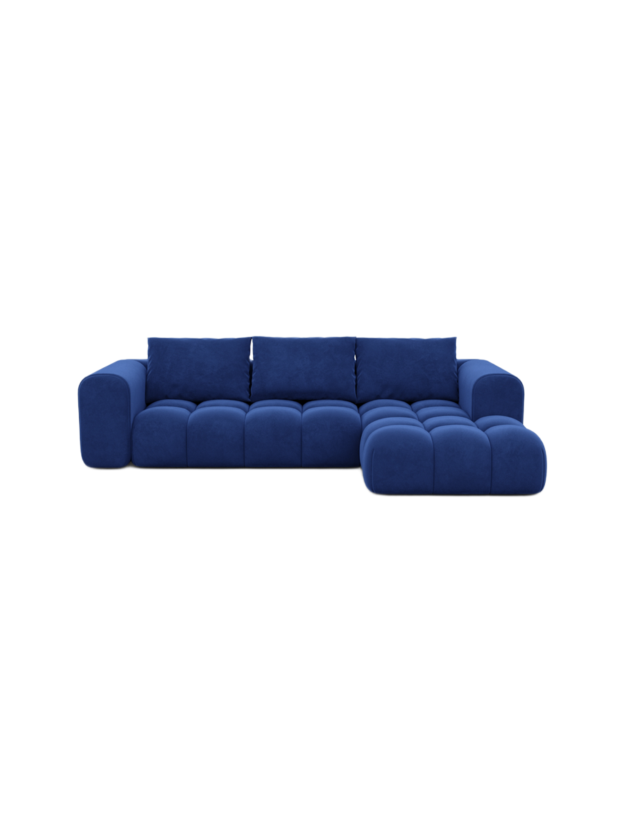 
4-Sitzer Design Ecksofas „Velina“ mit Samtbezug - Samtbezug Königsblau / Eckteil links
