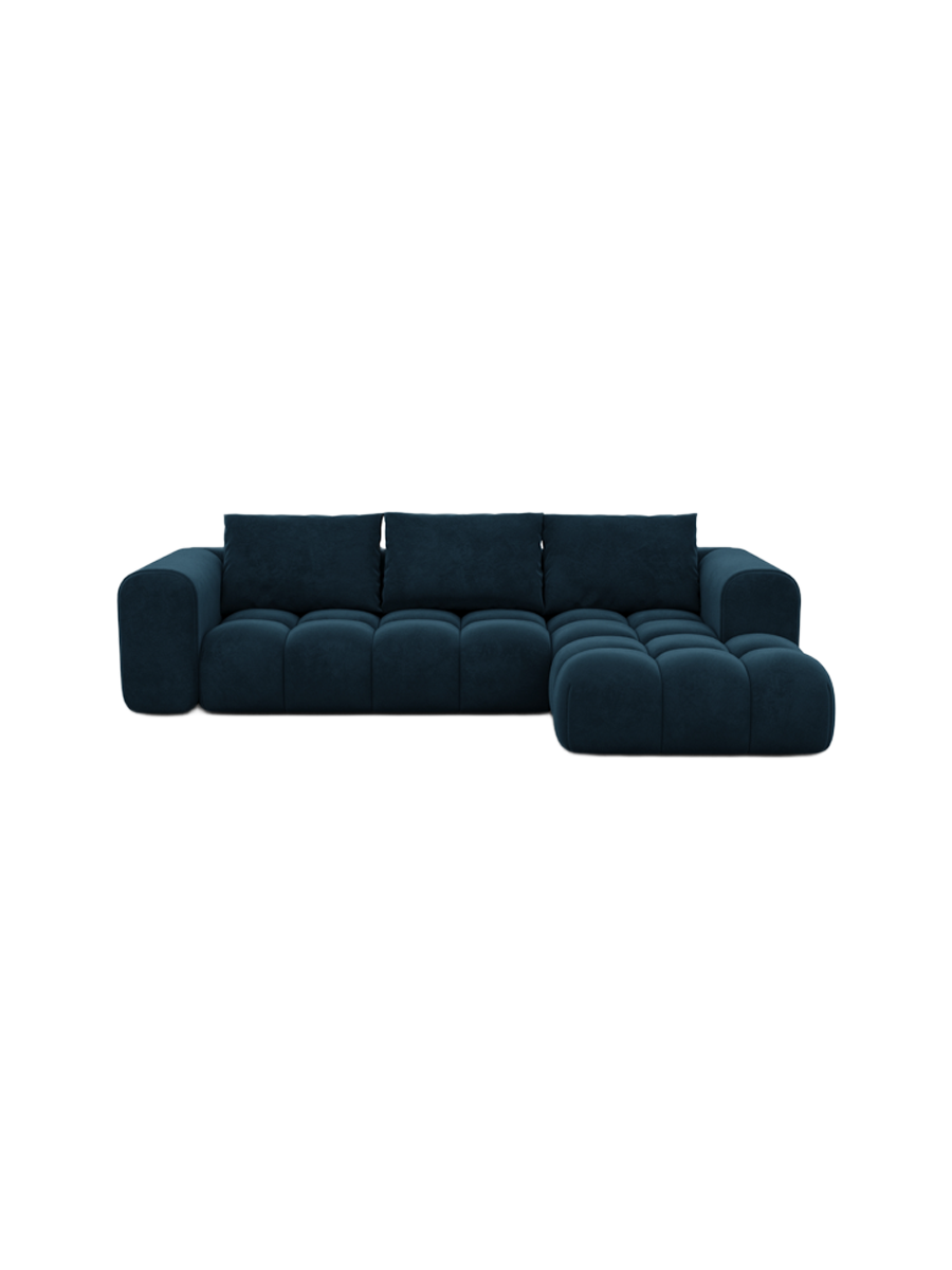 
4-Sitzer Design Ecksofas „Velina“ mit Samtbezug - Samtbezug Königsblau / Eckteil links