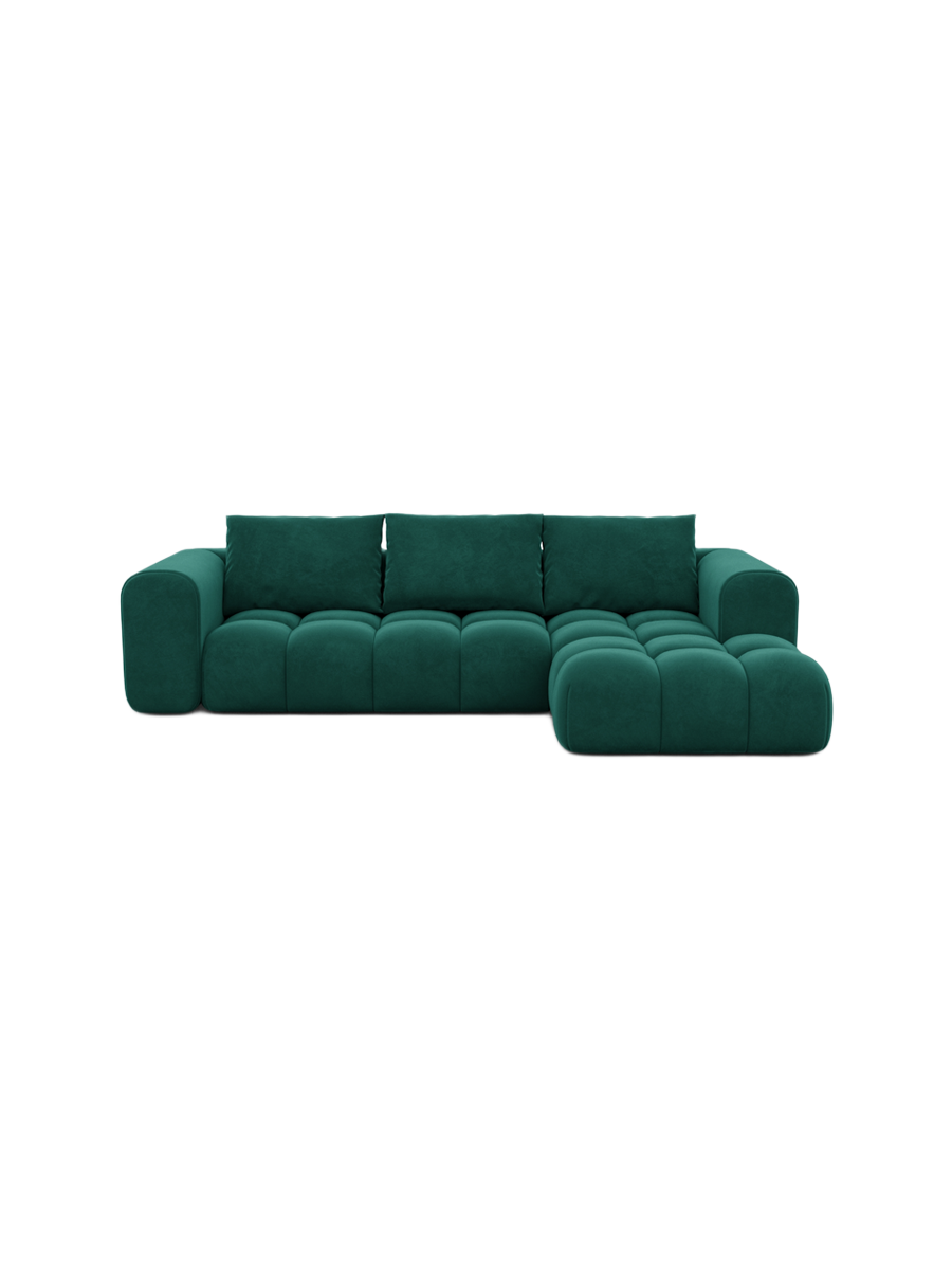 
4-Sitzer Design Ecksofas „Velina“ mit Samtbezug - Samtbezug Königsblau / Eckteil links