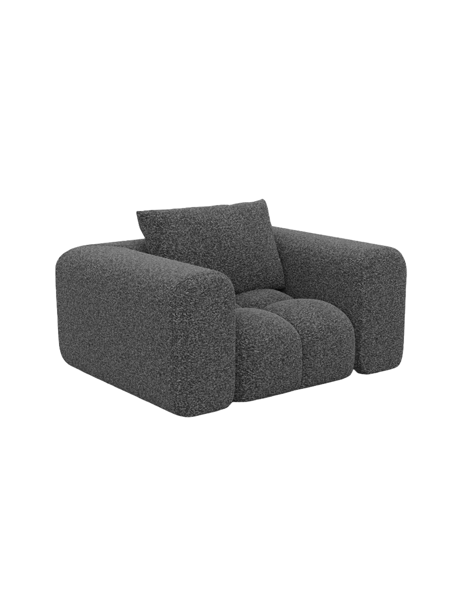 
Design Loungesessel „Velina“ mit Bouclé-Bezug - Bouclé Graphit