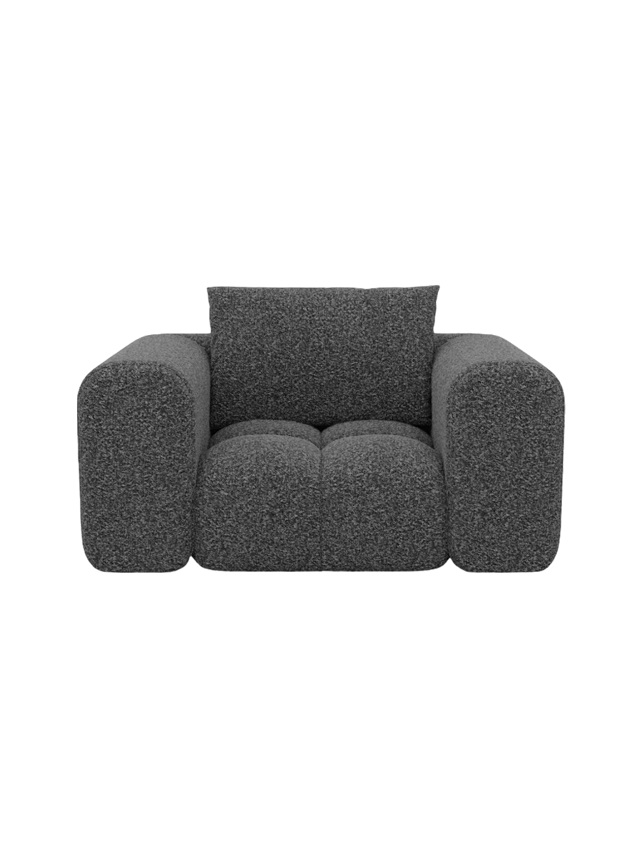 
Design Loungesessel „Velina“ mit Bouclé-Bezug - Bouclé Graphit