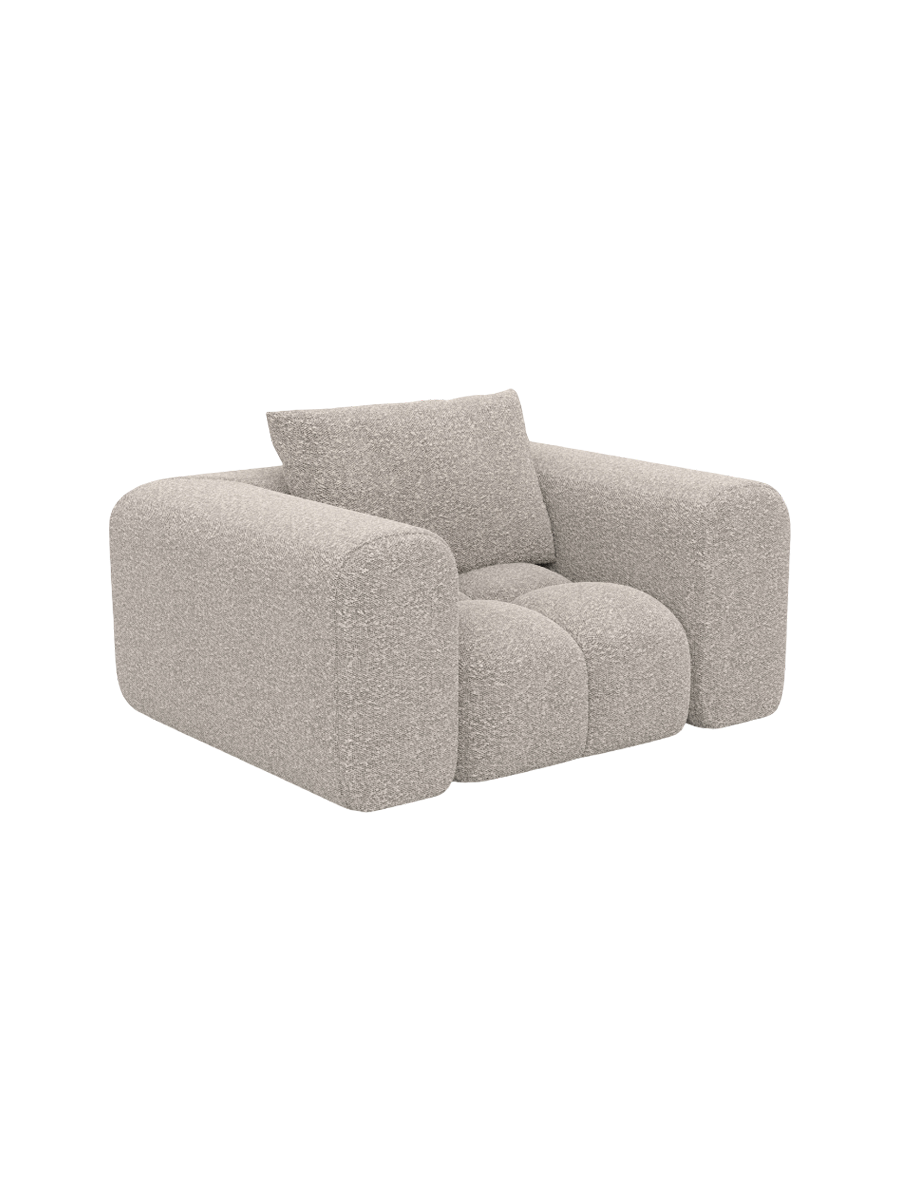 
Design Loungesessel „Velina“ mit Bouclé-Bezug - Bouclé Graphit