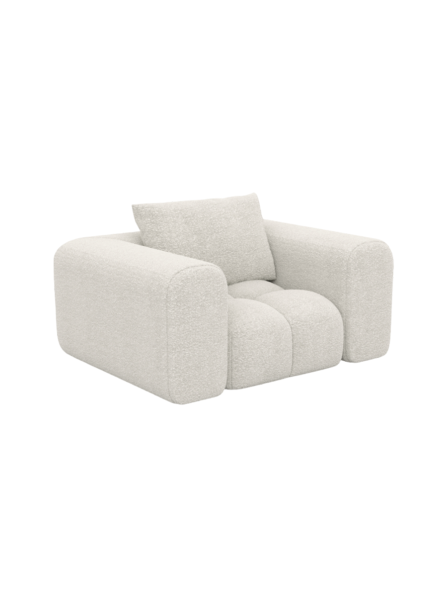 
Design Loungesessel „Velina“ mit Bouclé-Bezug - Bouclé Graphit