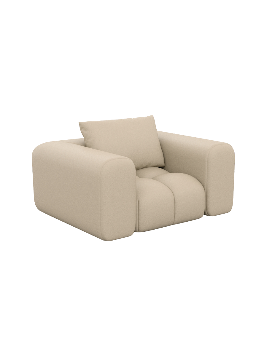 
Design Echtleder Loungesessel „Velina“ - Echtleder Beige