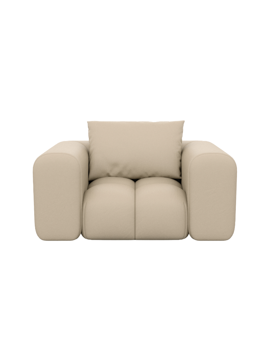 
Design Echtleder Loungesessel „Velina“ - Echtleder Beige