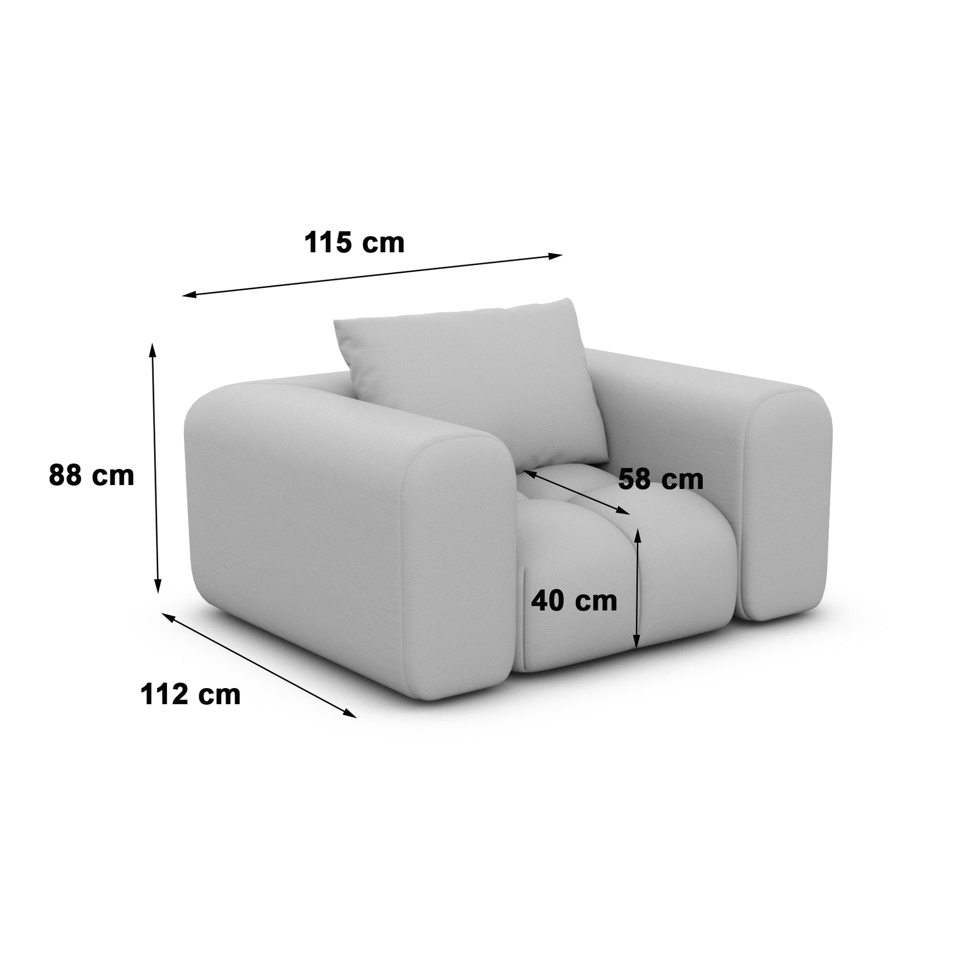 
Design Echtleder Loungesessel „Velina“ - Echtleder Beige