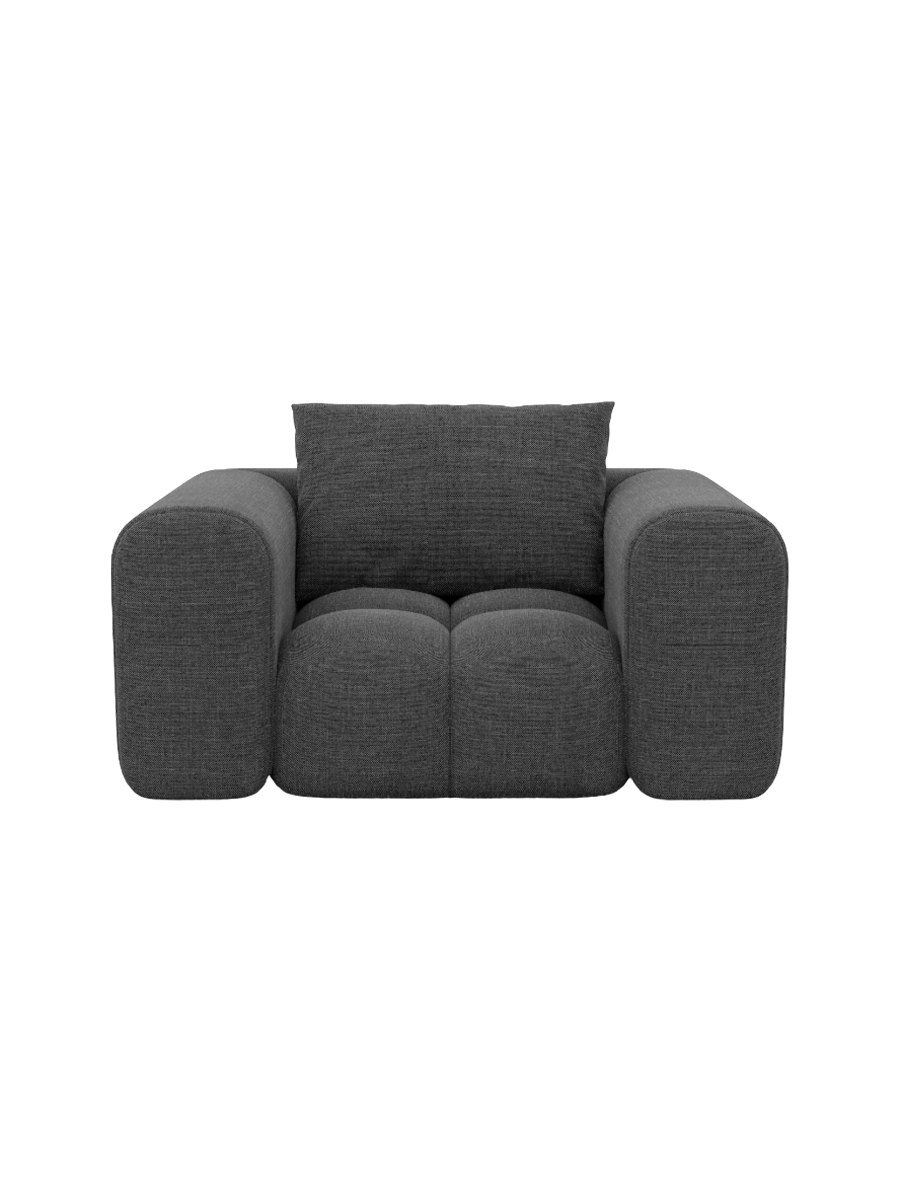 
Design Loungesessel „Velina“ mit Strukturstoff-Bezug - Strukturstoff Anthrazit