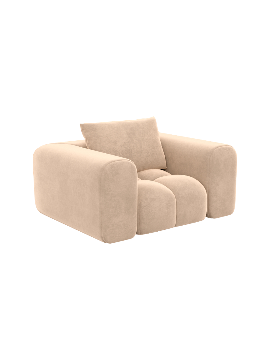 
Design Loungesessel „Velina“ mit Samtbezug - Samtbezug Königsblau