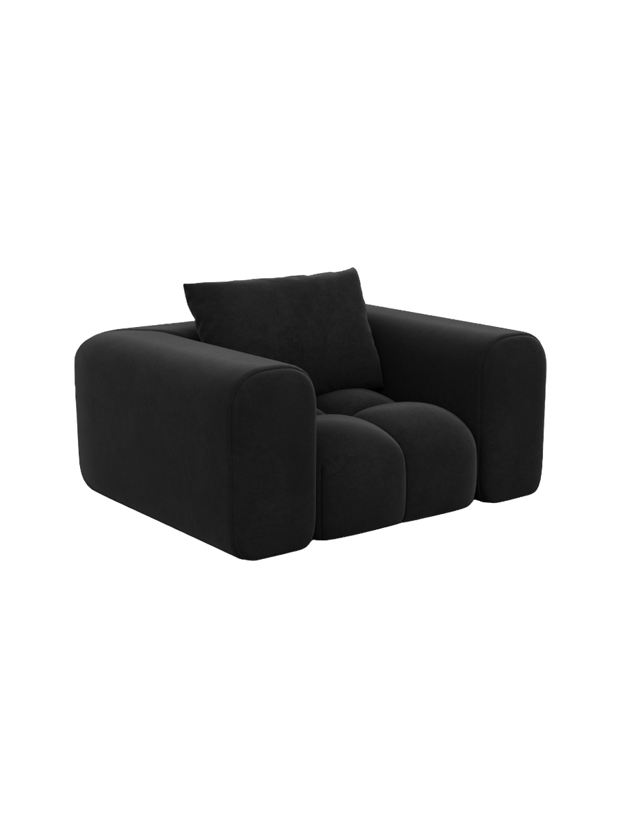 
Design Loungesessel „Velina“ mit Samtbezug - Samtbezug Königsblau