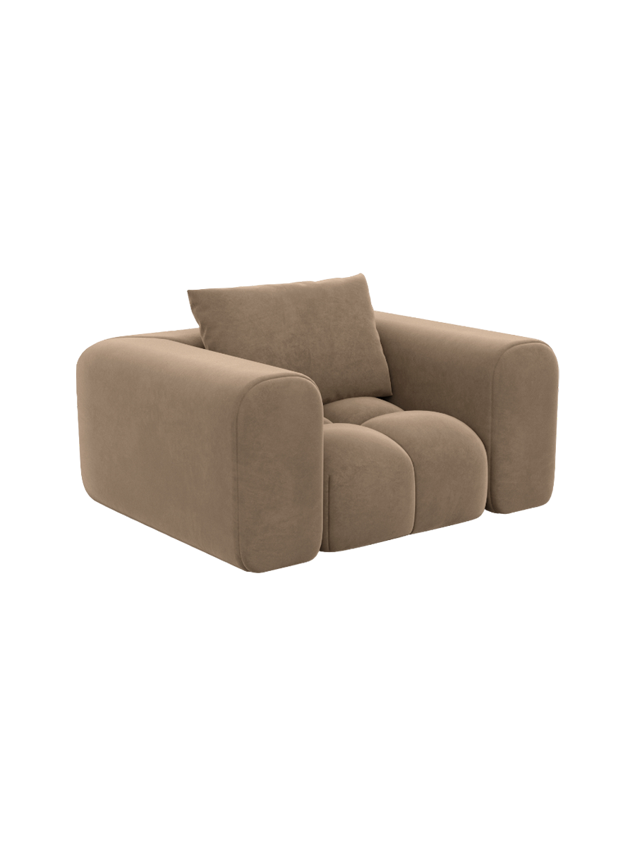 
Design Loungesessel „Velina“ mit Samtbezug - Samtbezug Königsblau