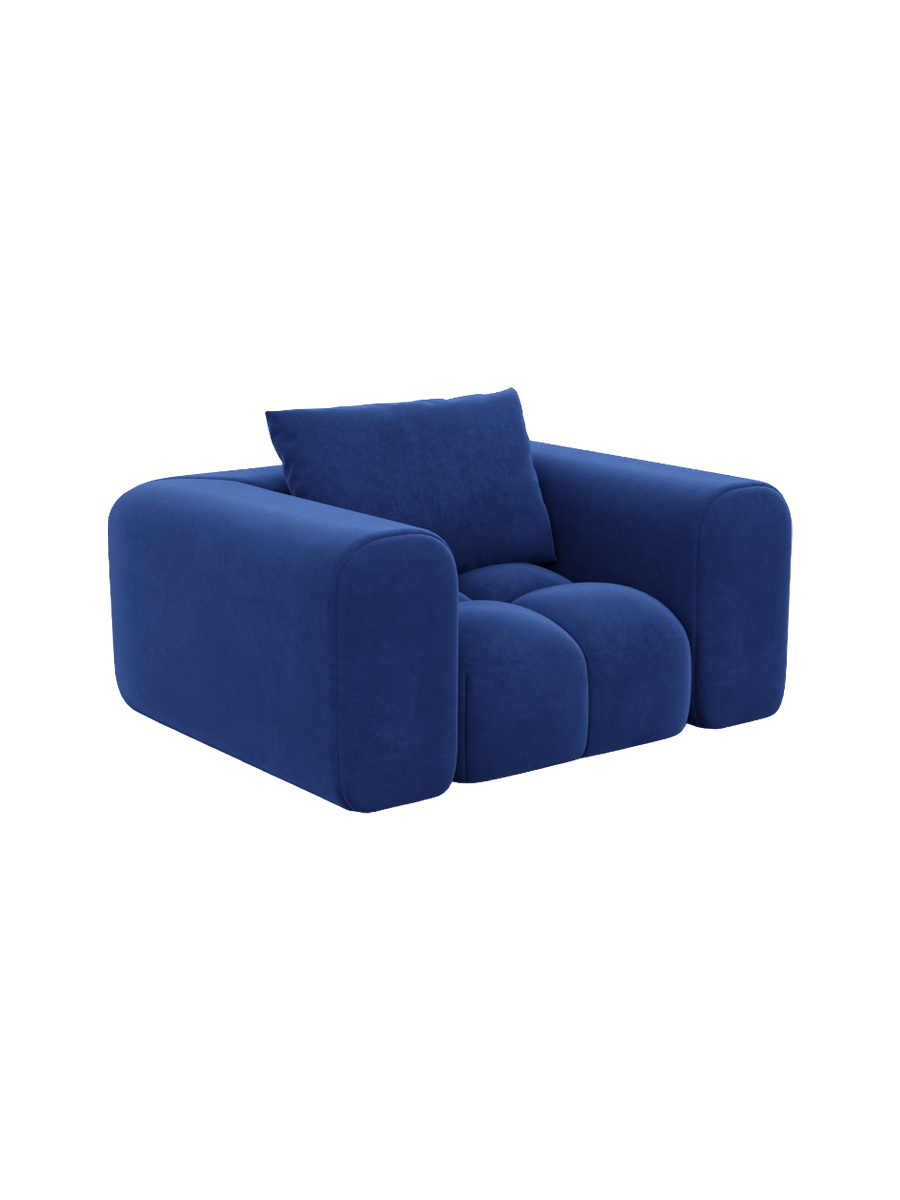 
Design Loungesessel „Velina“ mit Samtbezug - Samtbezug Königsblau