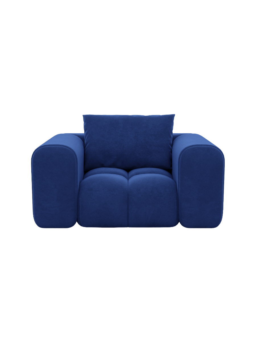 
Design Loungesessel „Velina“ mit Samtbezug - Samtbezug Königsblau