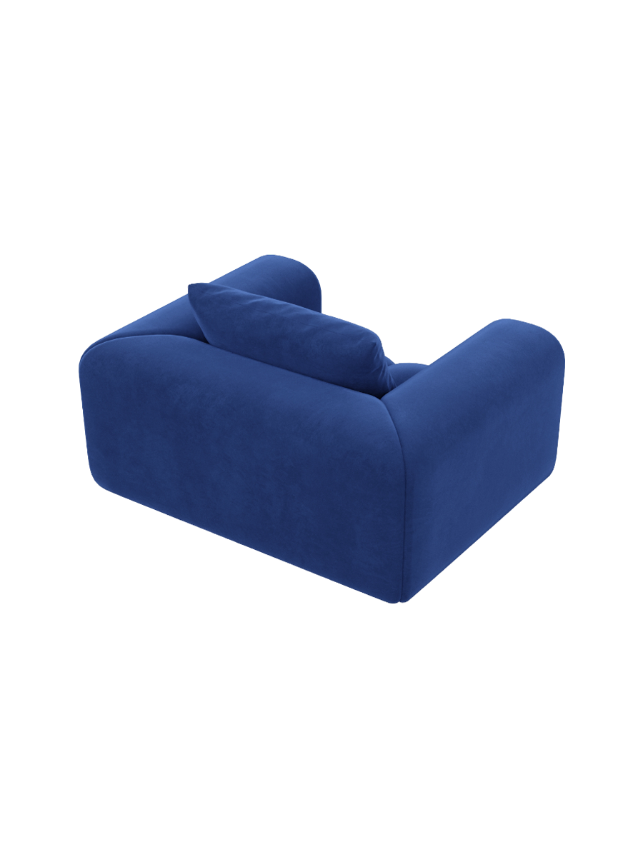 
Design Loungesessel „Velina“ mit Samtbezug - Samtbezug Königsblau