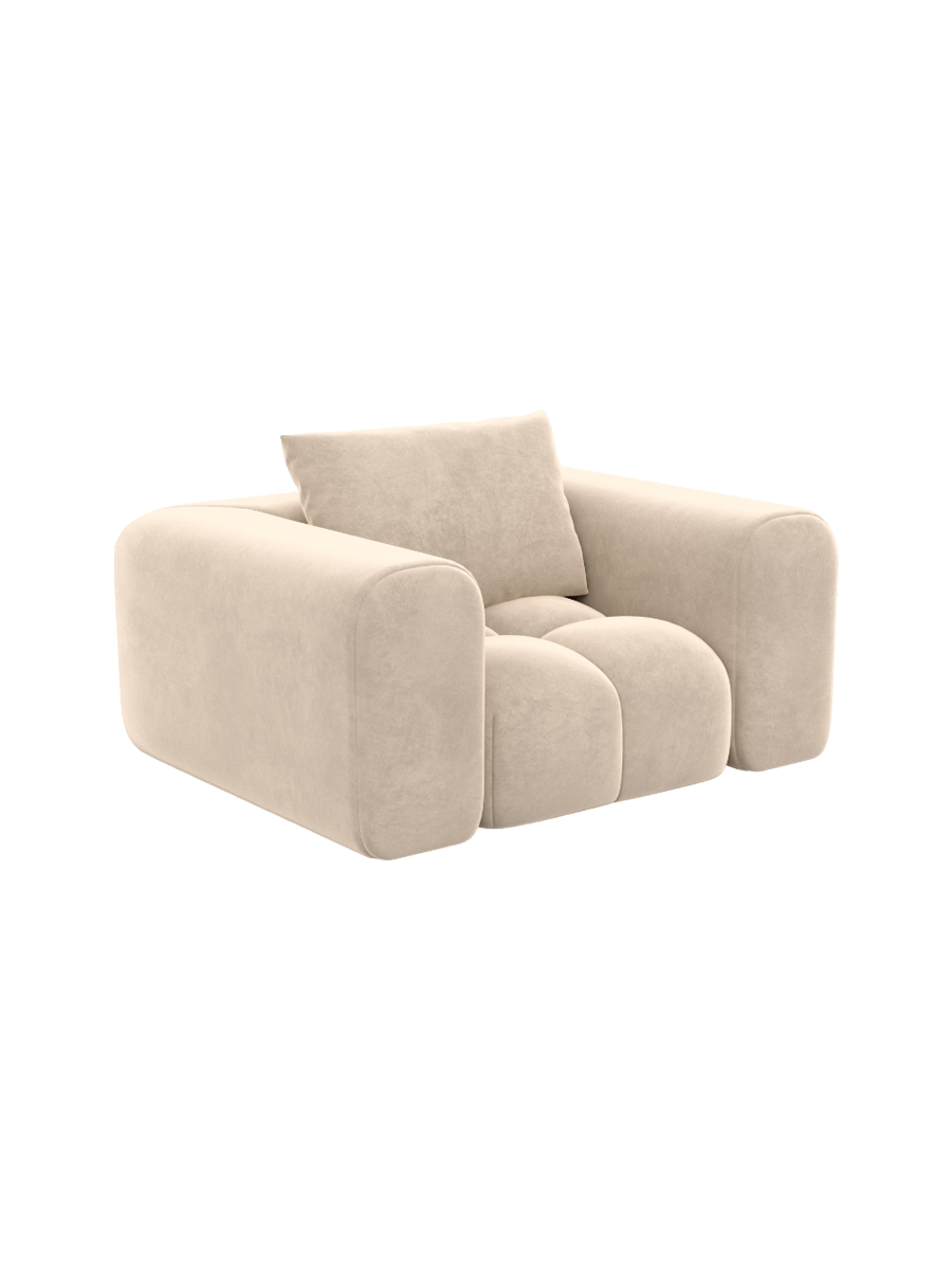 
Design Loungesessel „Velina“ mit Samtbezug - Samtbezug Königsblau