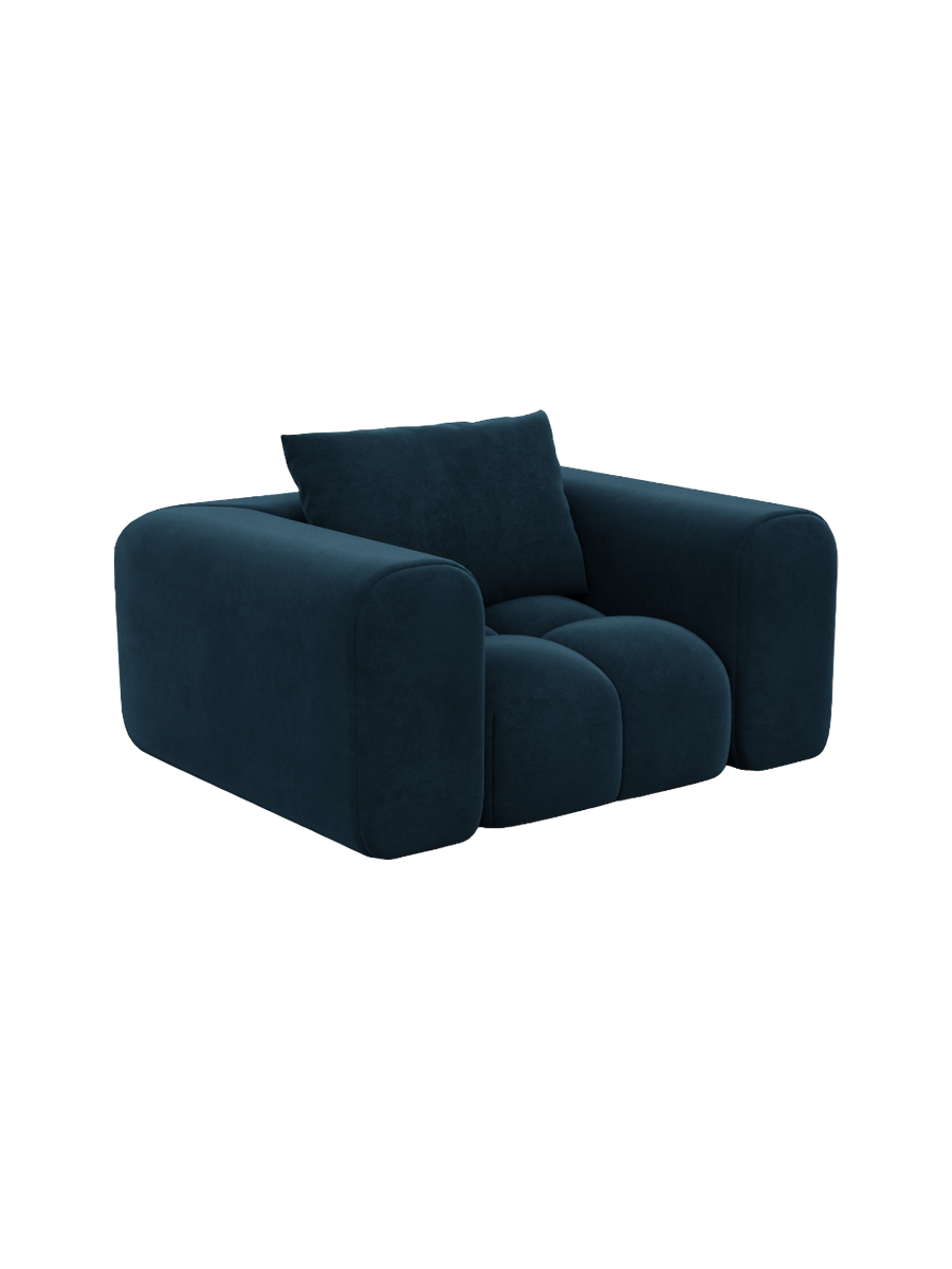 
Design Loungesessel „Velina“ mit Samtbezug - Samtbezug Königsblau