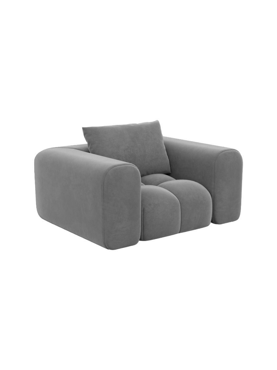 
Design Loungesessel „Velina“ mit Samtbezug - Samtbezug Königsblau