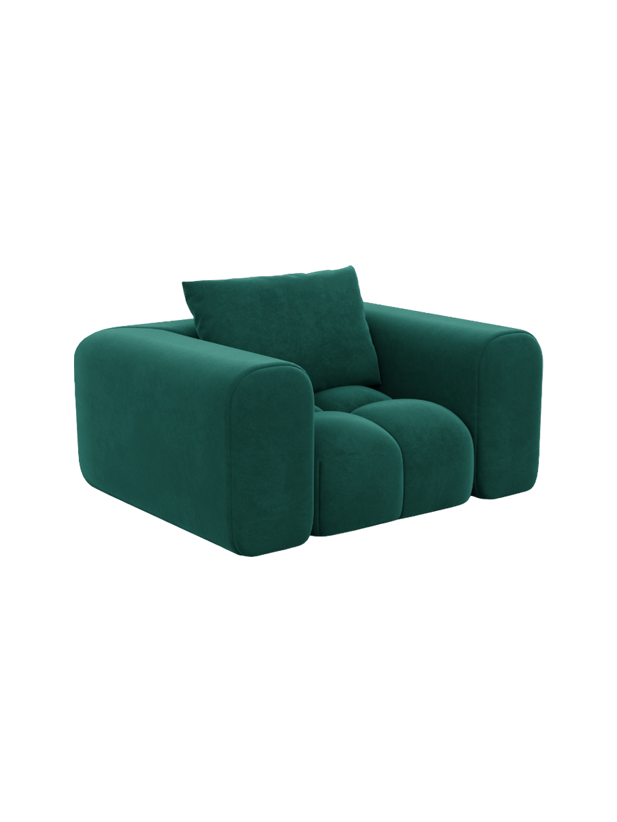 
Design Loungesessel „Velina“ mit Samtbezug - Samtbezug Königsblau