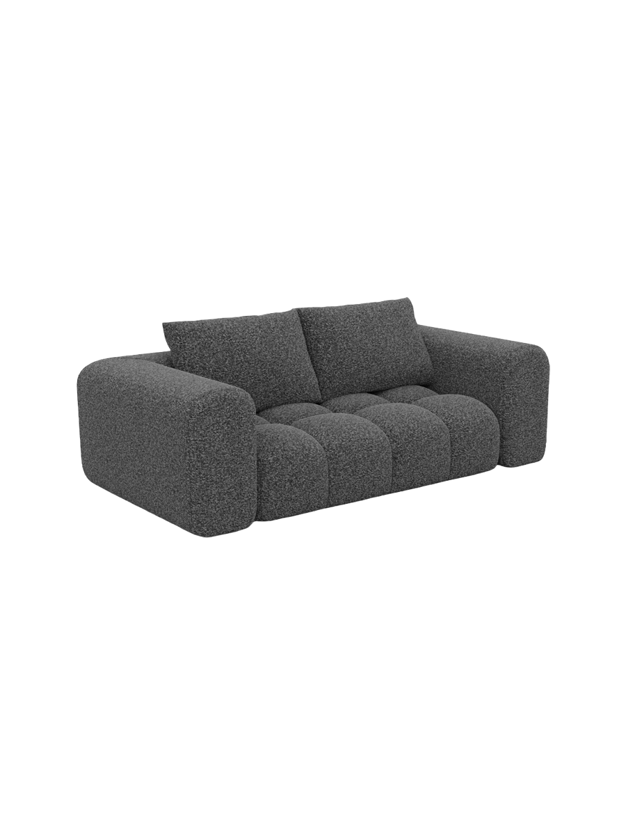 
2-Sitzer Design Sofa „Velina“ mit Bouclé-Bezug - Bouclé Graphit