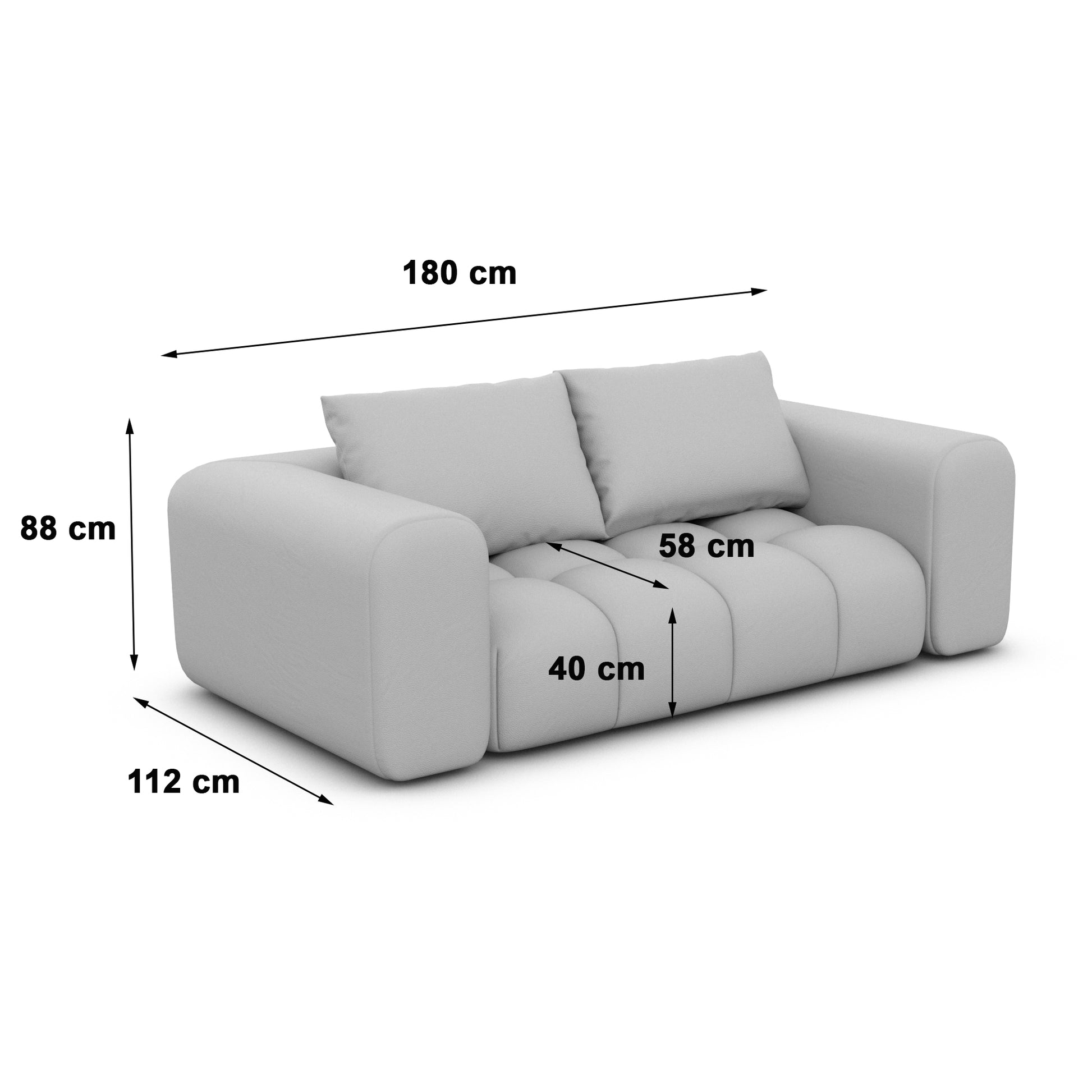 
2-Sitzer Design Sofa „Velina“ mit Bouclé-Bezug - Bouclé Graphit
