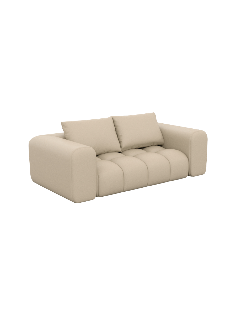 
2-Sitzer Design Echtleder Sofa „Velina“ - Echtleder Beige