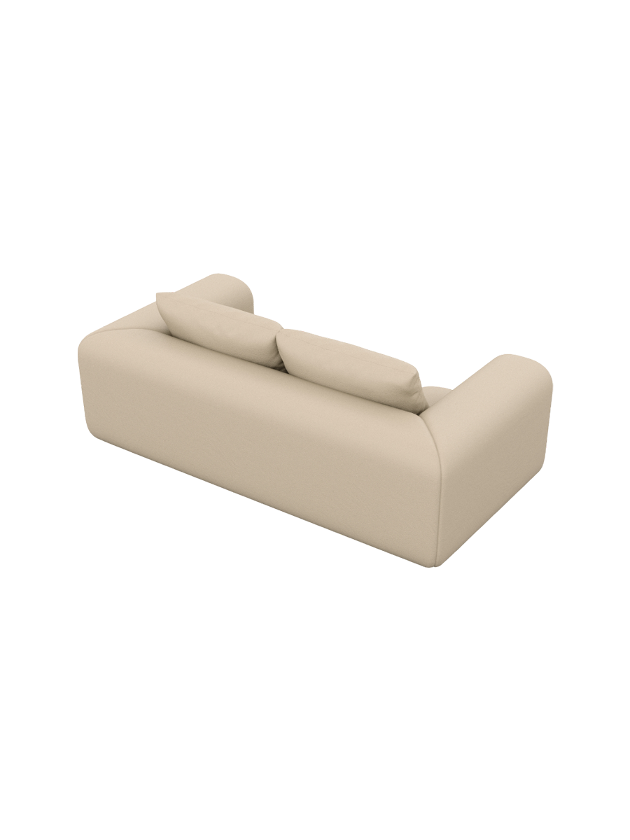 
2-Sitzer Design Echtleder Sofa „Velina“ - Echtleder Beige