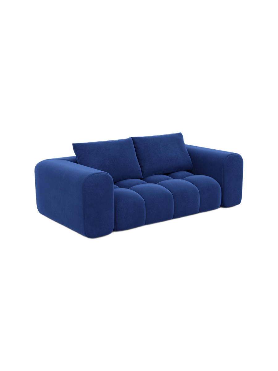 
2-Sitzer Design Sofa „Velina“ mit Samtbezug - Samtbezug Königsblau