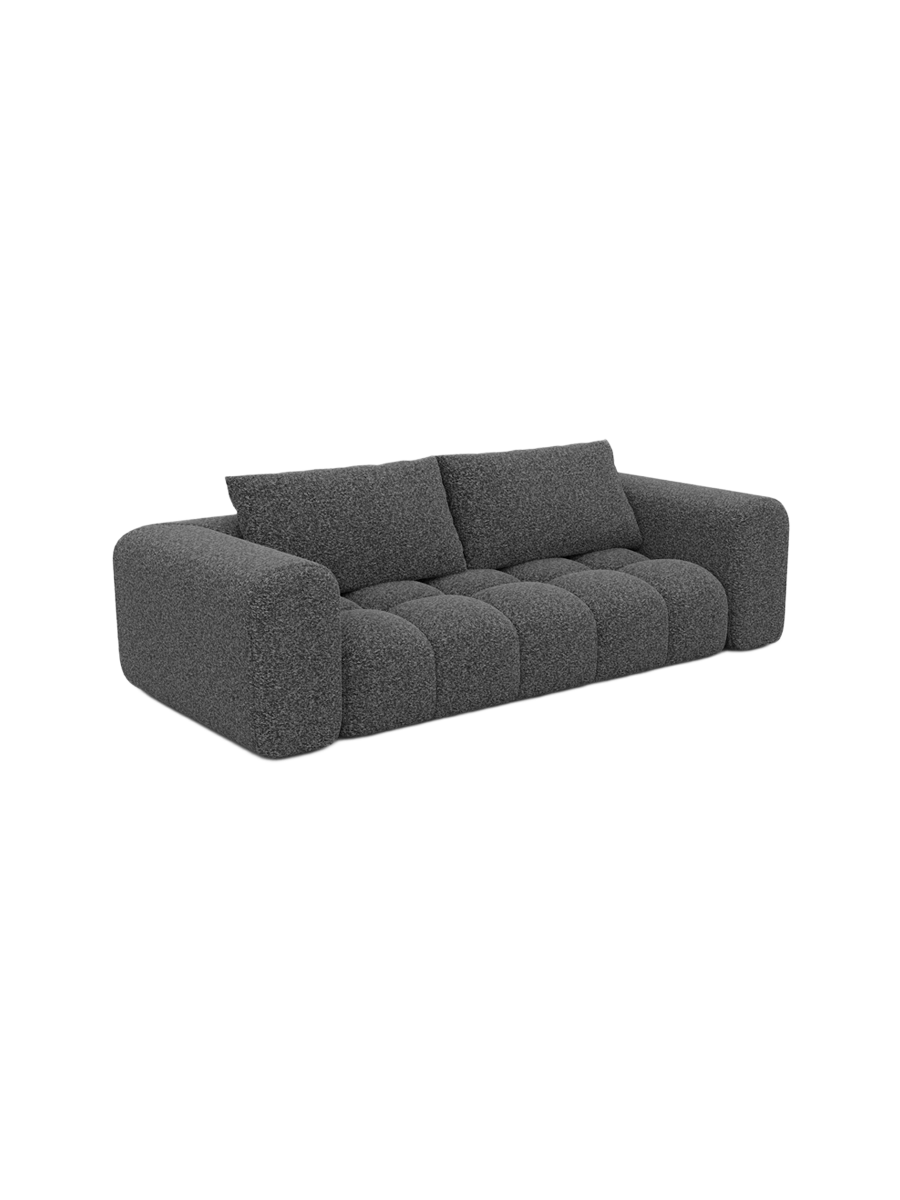 
3-Sitzer Design Sofa „Velina“ mit Bouclé-Bezug - Bouclé Graphit