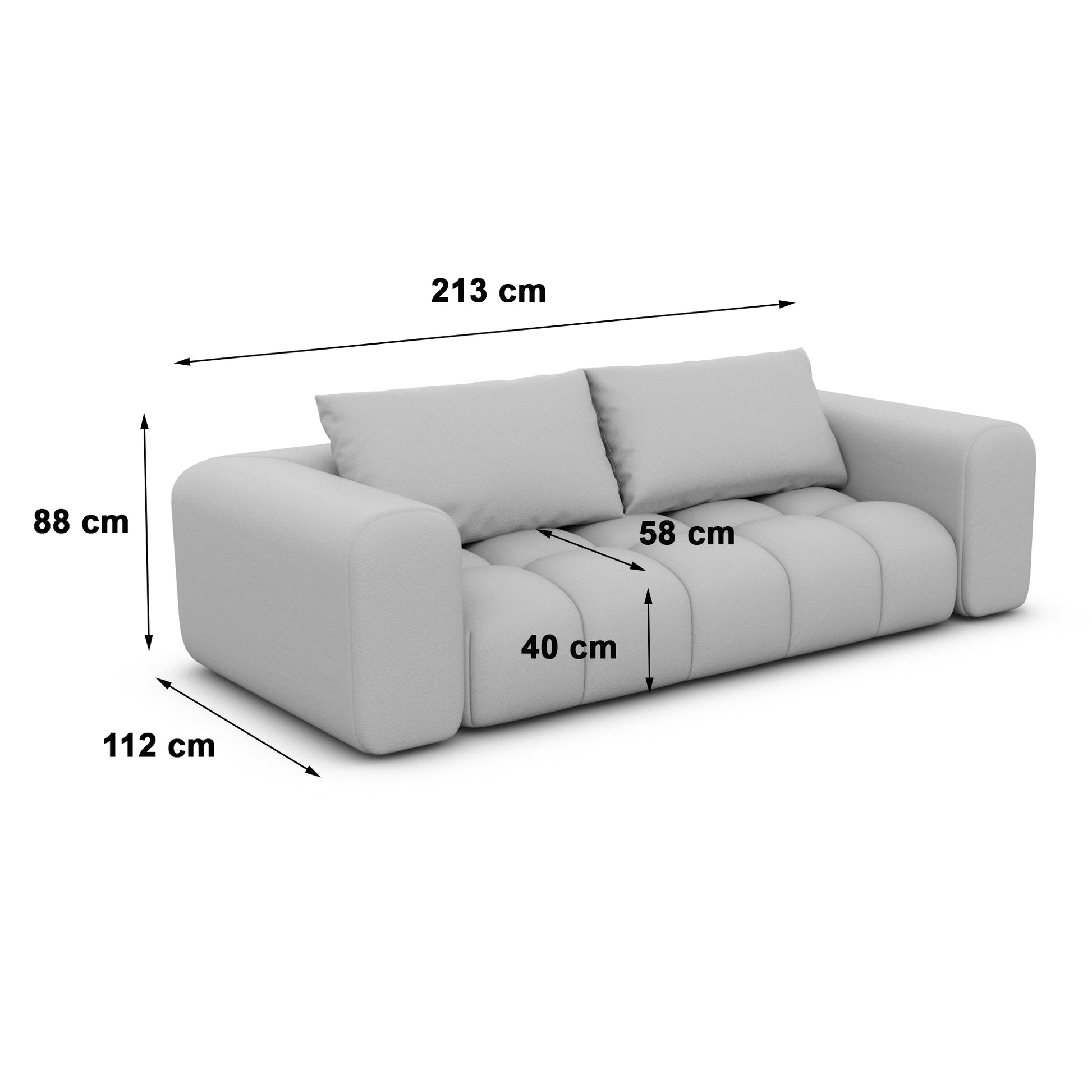
3-Sitzer Design Echtleder Sofa „Velina“ - Echtleder Beige