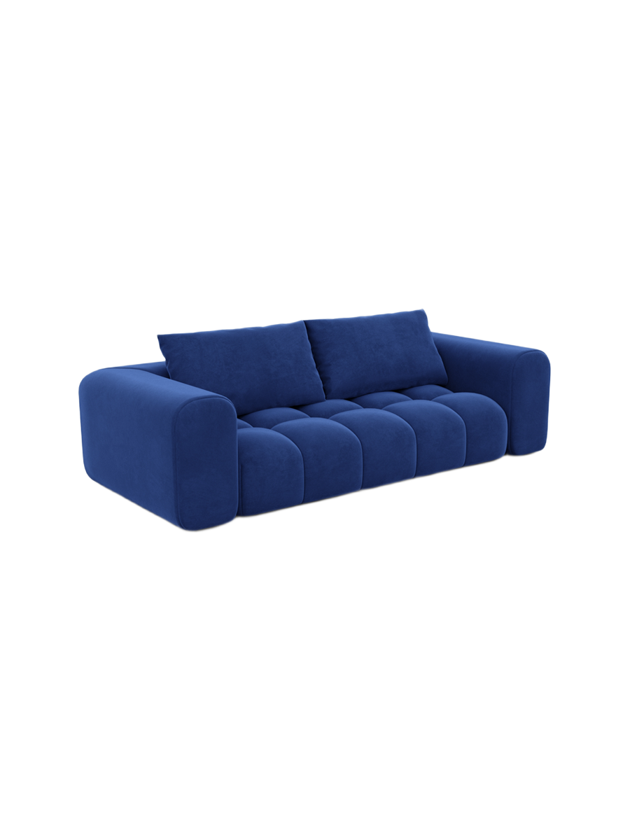 
3-Sitzer Design Sofa „Velina“ mit Samtbezug - Samtbezug Königsblau