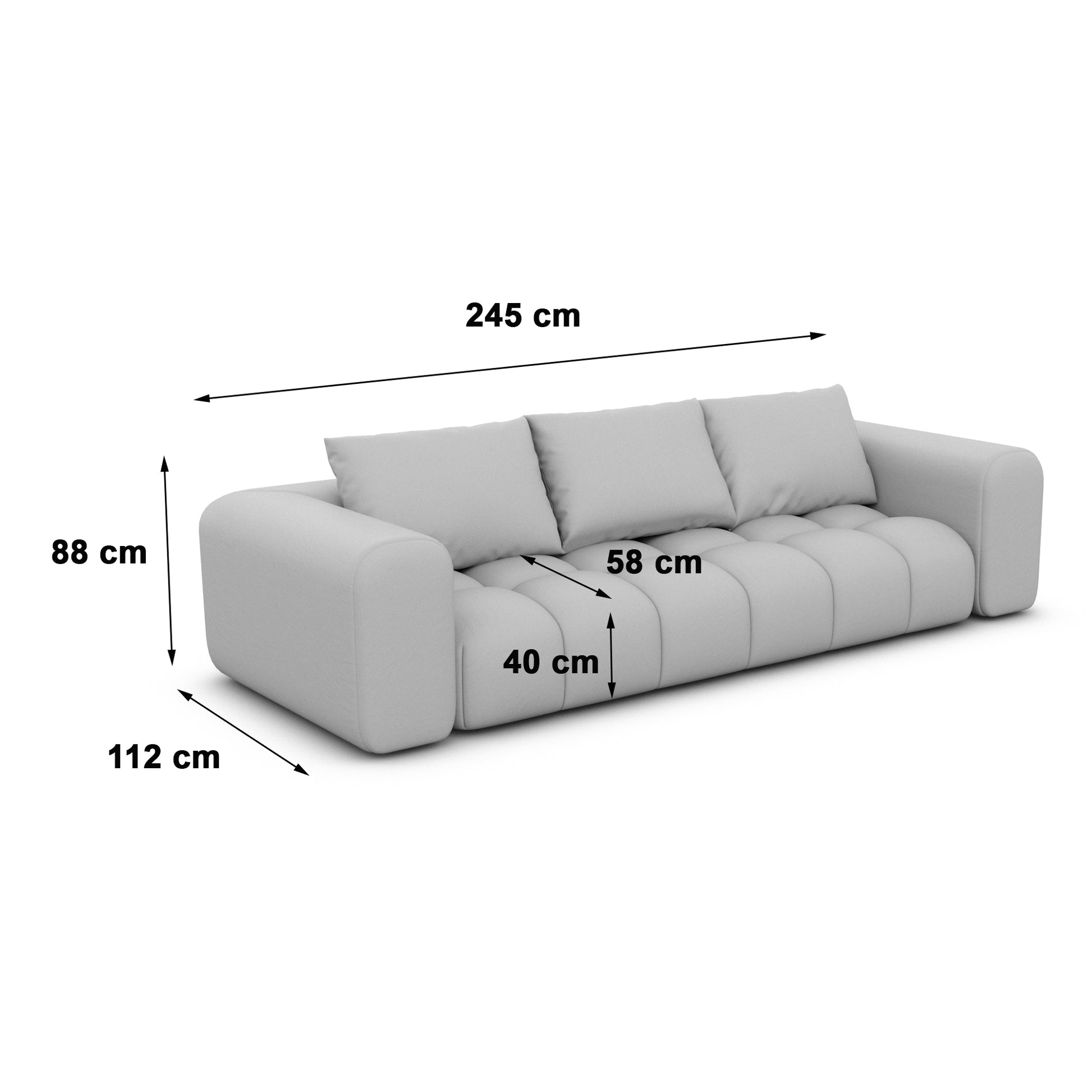 
4-Sitzer Design Sofa „Velina“ mit Bouclé-Bezug - Bouclé Graphit