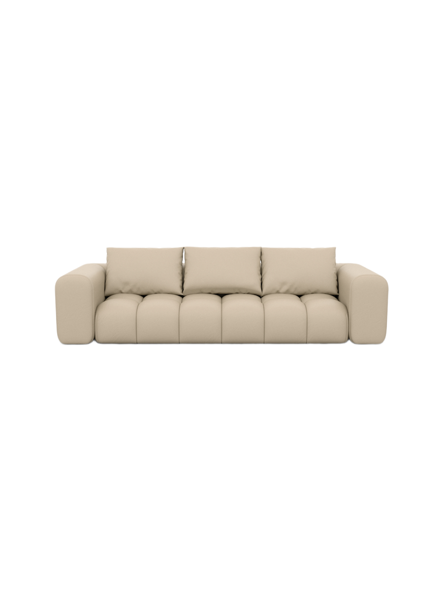 
4-Sitzer Design Echtleder Sofa „Velina“ - Echtleder Beige