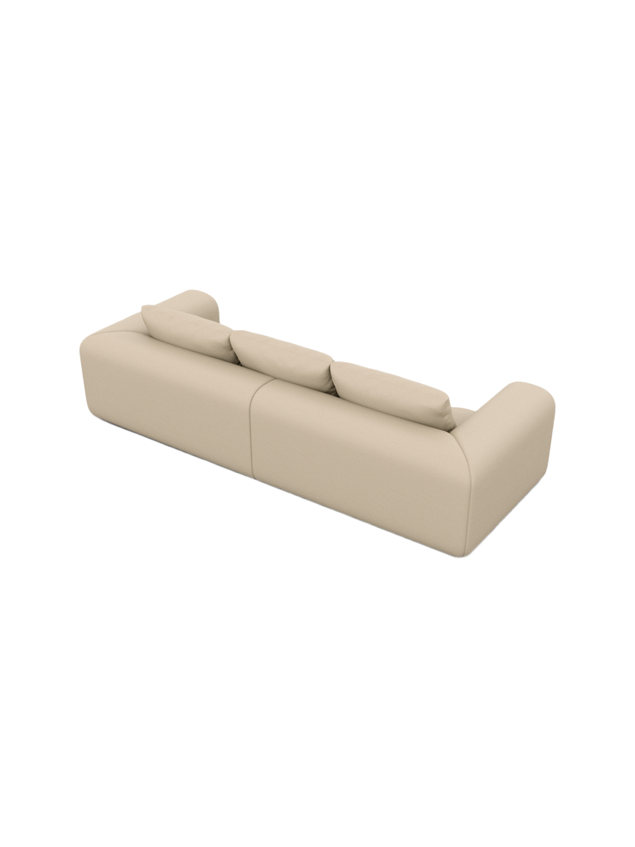 
4-Sitzer Design Echtleder Sofa „Velina“ - Echtleder Beige