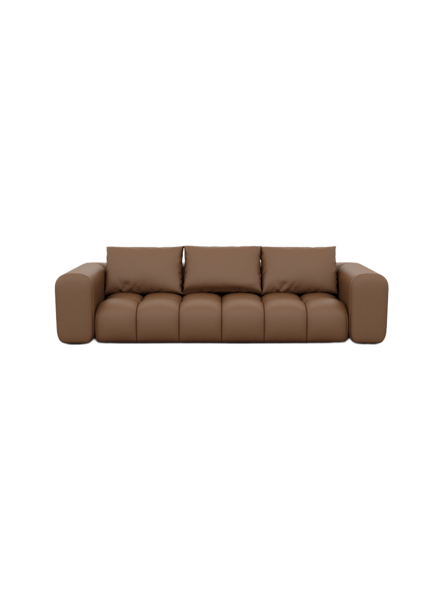
4-Sitzer Design Echtleder Sofa „Velina“ - Echtleder Beige