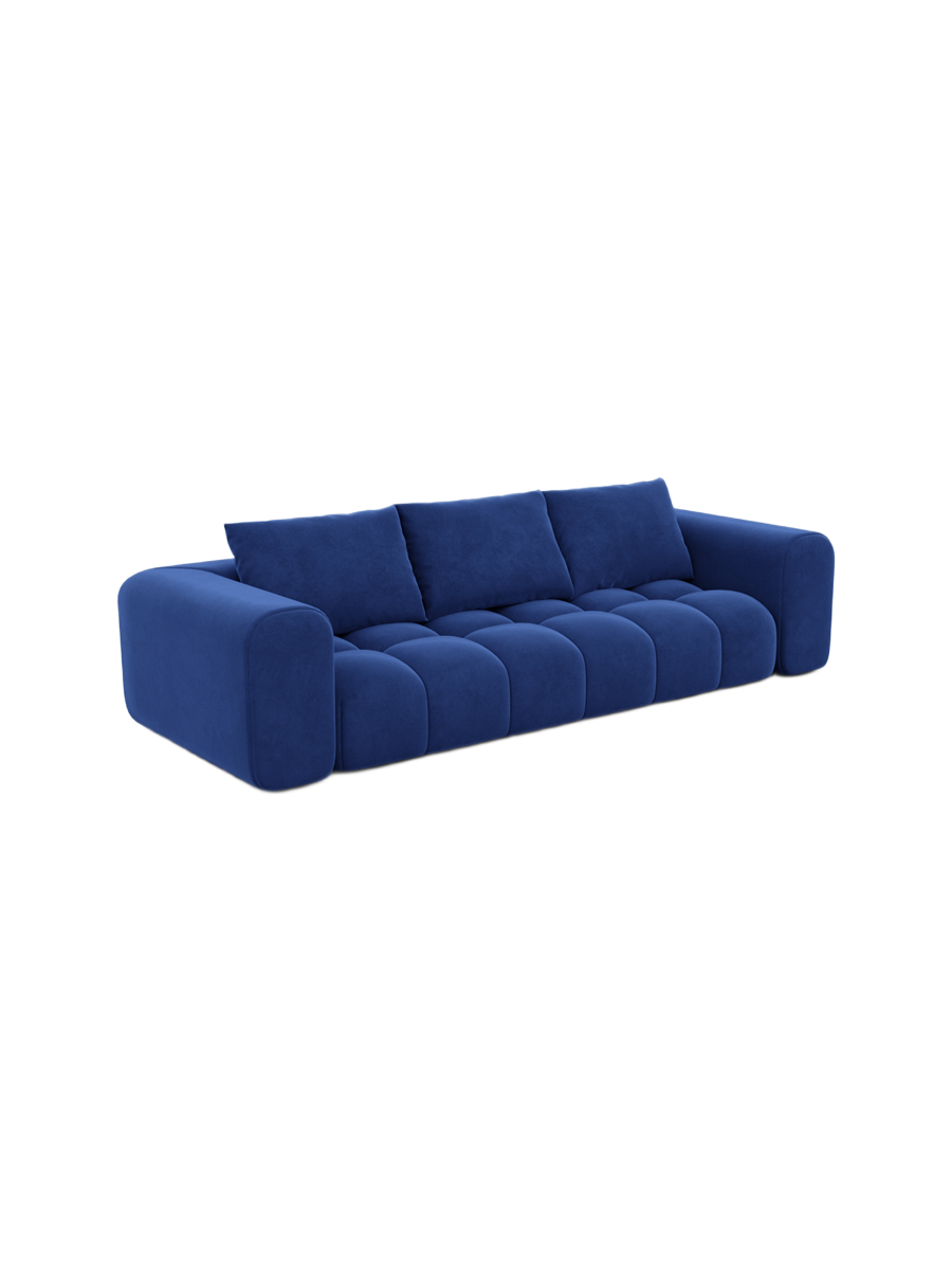 
4-Sitzer Design Sofa „Velina“ mit Samtbezug - Samtbezug Königsblau