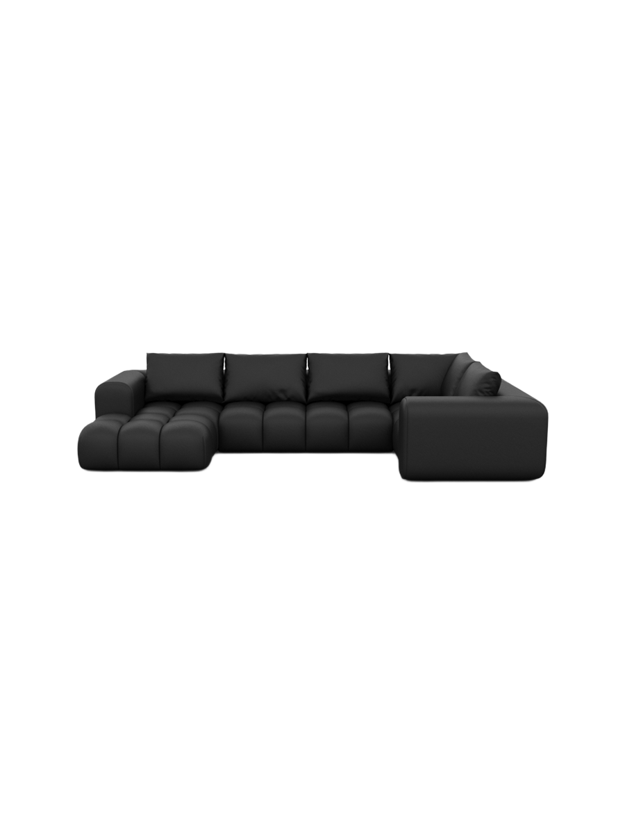 
6-Sitzer Design Echtleder Panorama-Sofa „Velina XL“ - Echtleder Beige / Lange Seite links
