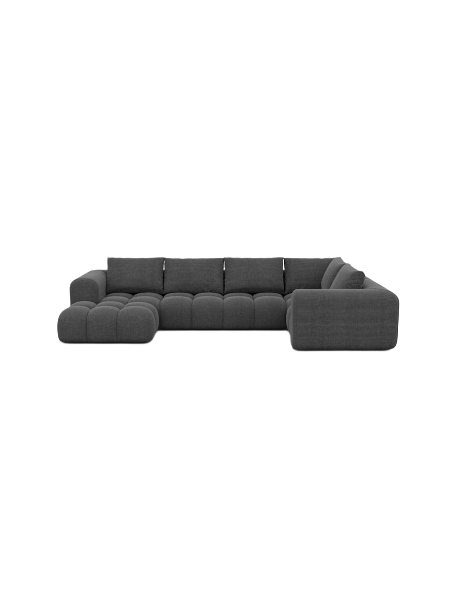 
6-Sitzer Design Panorama-Sofa „Velina XL“ mit Strukturstoff-Bezug - Strukturstoff Anthrazit / Lange Seite links
