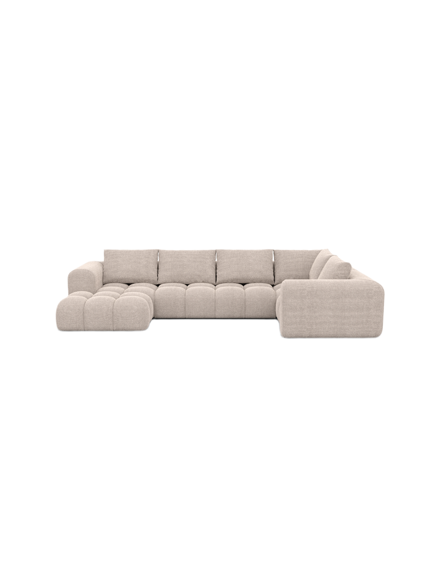 
6-Sitzer Design Panorama-Sofa „Velina XL“ mit Strukturstoff-Bezug - Strukturstoff Anthrazit / Lange Seite links