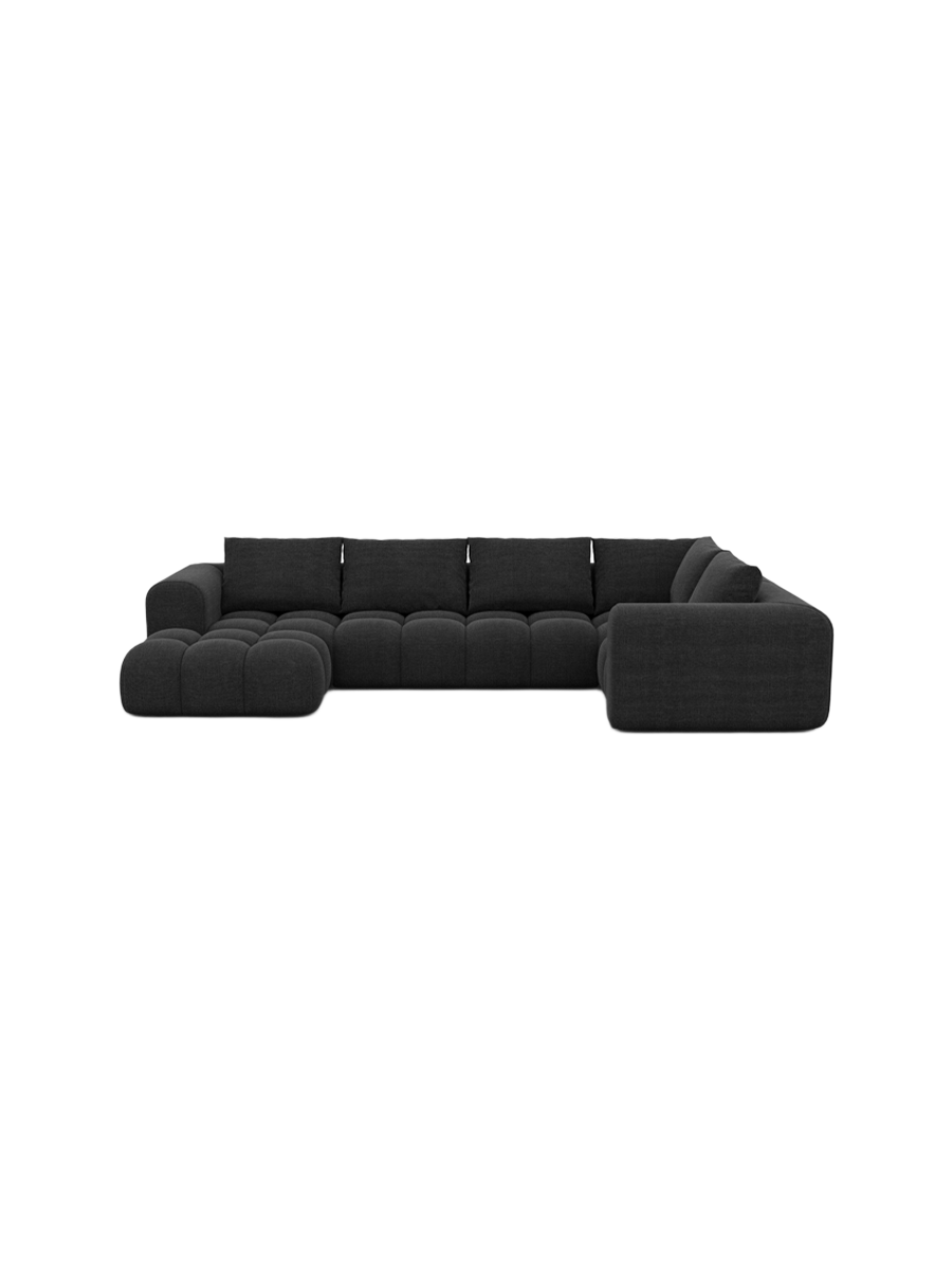 
6-Sitzer Design Panorama-Sofa „Velina XL“ mit Strukturstoff-Bezug - Strukturstoff Anthrazit / Lange Seite links