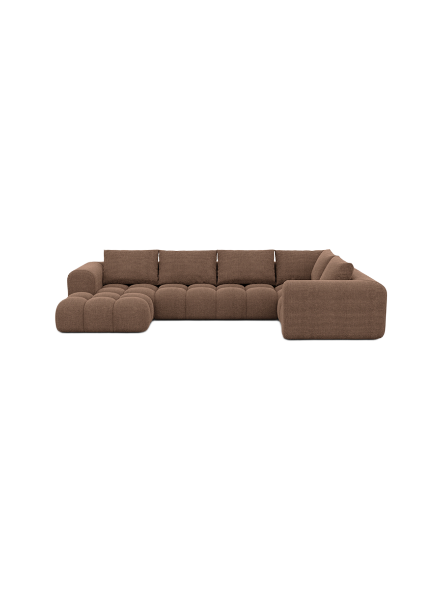 
6-Sitzer Design Panorama-Sofa „Velina XL“ mit Strukturstoff-Bezug - Strukturstoff Anthrazit / Lange Seite links