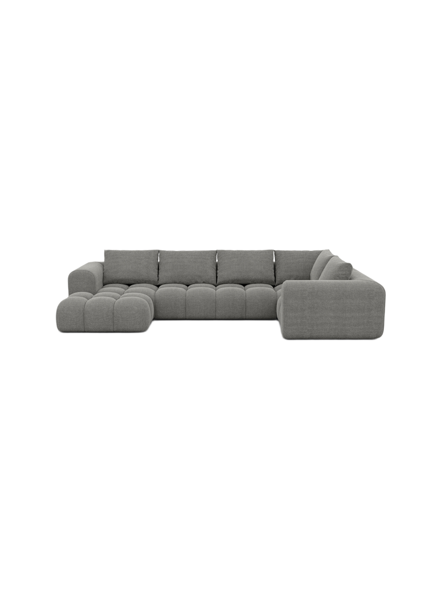 
6-Sitzer Design Panorama-Sofa „Velina XL“ mit Strukturstoff-Bezug - Strukturstoff Anthrazit / Lange Seite links