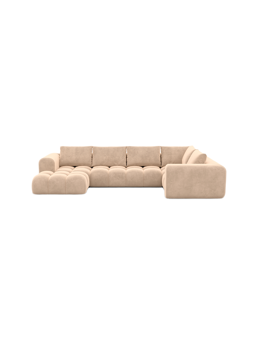 
6-Sitzer Design Panorama-Sofa „Velina XL“ mit Samtbezug - Samtbezug Königsblau / Lange Seite links