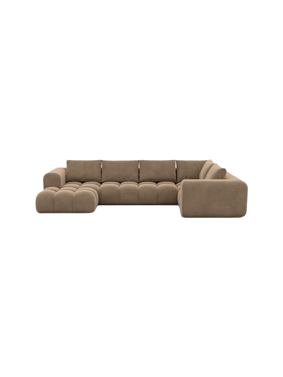 
6-Sitzer Design Panorama-Sofa „Velina XL“ mit Samtbezug - Samtbezug Königsblau / Lange Seite links