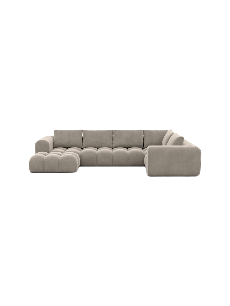 
6-Sitzer Design Panorama-Sofa „Velina XL“ mit Samtbezug - Samtbezug Königsblau / Lange Seite links