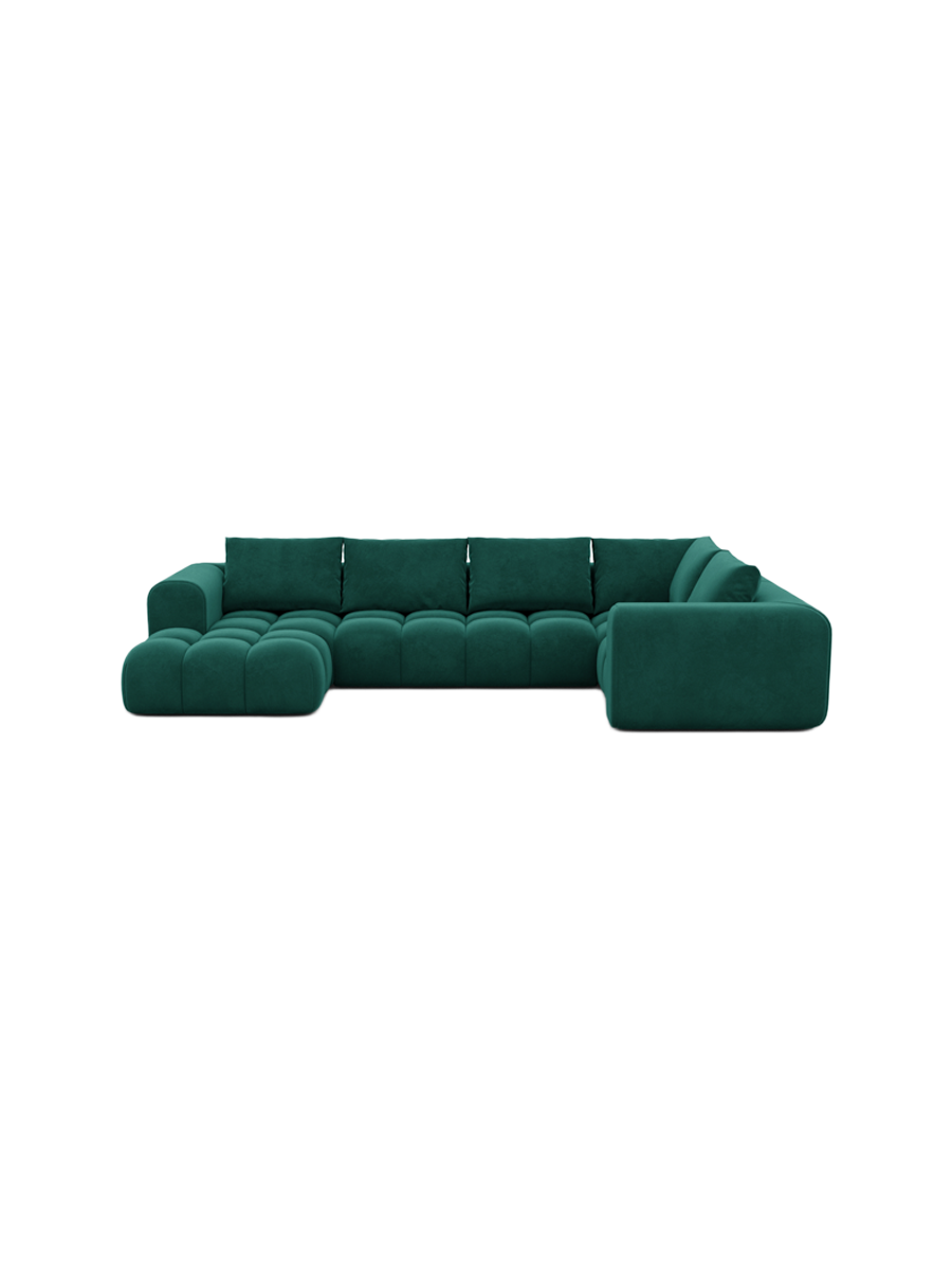 
6-Sitzer Design Panorama-Sofa „Velina XL“ mit Samtbezug - Samtbezug Königsblau / Lange Seite links
